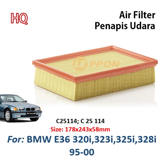 Leppon กรองอากาศ BMW E36 320i, 323i, 325i, 328i 95-00 กรองอากาศ C25114 ; C 25 114