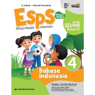 ลดราคา หนังสือเรียนประถม ESPS 4th Grade SD/MI Curriculum Merdeka Erlangga สไตล์อินโดนีเซีย