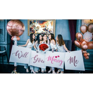 ป้ายขอแต่งงาน ป้ายwill you marry me ป้ายแต่งงาน สวยหรูดูดี