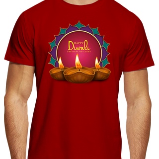 เสื้อคนอ้วน - มีความสุขDiwaliมีความสุขDeepavaliอินเดียเสื้อยืดผู้ชายผ้าฝ้าย