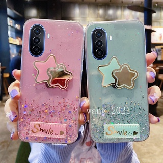 Ready Stock Phone Case เคสโทรศัพท Huawei Nova Y70 เคส Casing Starry Sky Glitter Transparent Star Protective Soft Case Back Cover