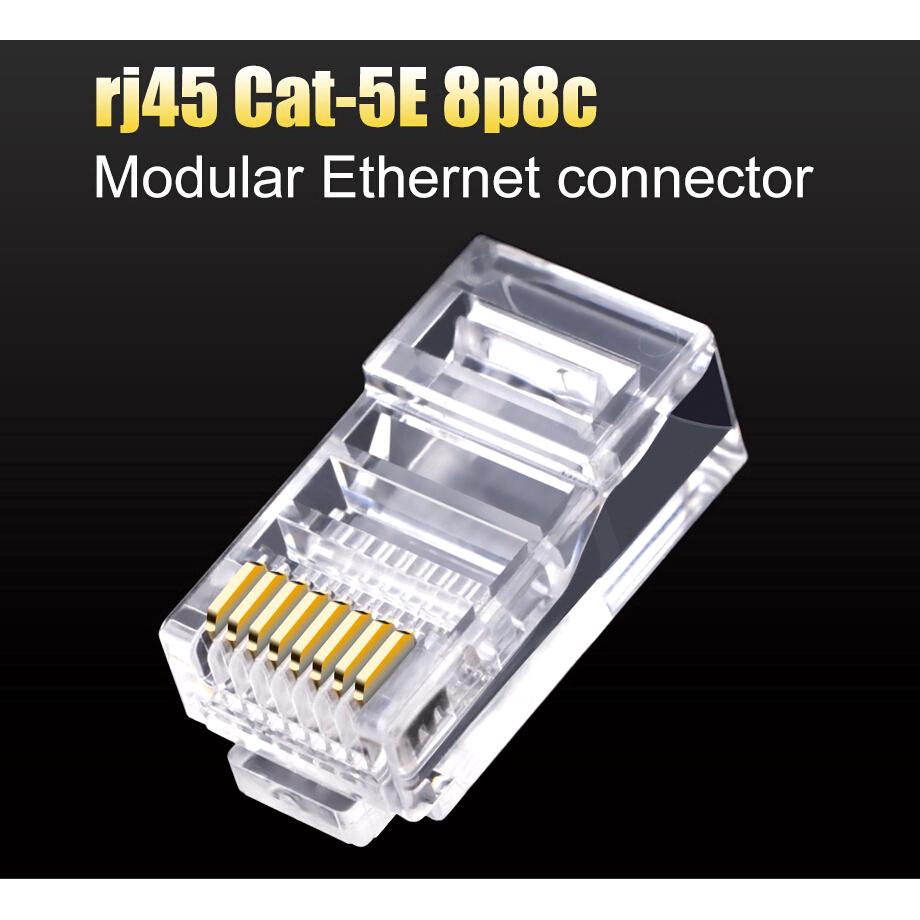 RJ45 plug cat 5 e เครือข่ายอินเตอร์เน็ตเชื่อมต่อ