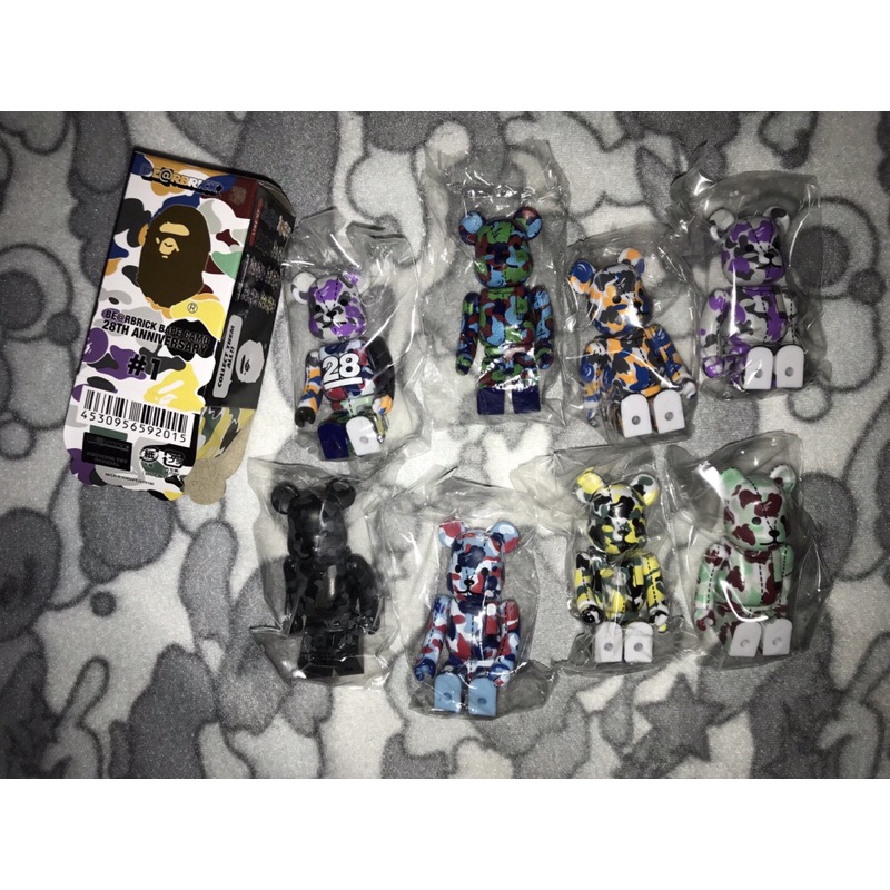 Bearbrick Be@rbrick Bape Camo 28th #1 ครบเซต 8 ตัว ของแท้ 100% ใหม่มือ 1
