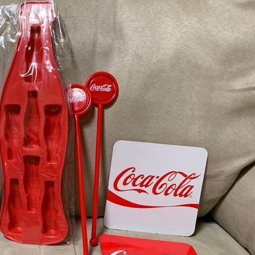 Coca-cola ชุดถาดน้ําแข็ง พร้อมที่คน x2 และที่รองแก้ว x2 【รุ่นจํากัด】
