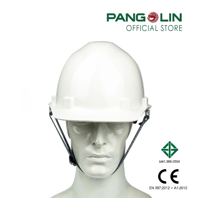 PANGOLIN (แพงโกลิน) หมวกนิรภัย หมวกเซฟตี้ ชนิดรองในปรับหมุน รุ่น8092-S2 สายรัดคางยางยืด 2จุด สีขาว