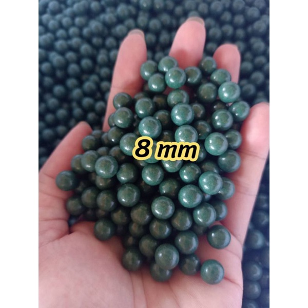 ลูกดินเผา 8 mm(400ลูก) ผสมผงเหล็ก เคลือบผิวมัน