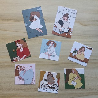 [พร้อมส่งจากไทย]การ์ดแต่งห้อง Girls (มีภาพหน้าหลัง) Girls  Room Decorative Cards