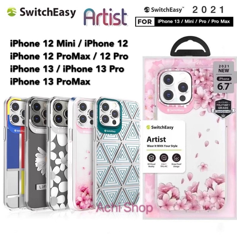 เคส iPhone 13/13 Pro/13 Pro Max/13 Mini SwitchEasy Artist เคสไอโฟนลายภาพ 3 มิติ เคสกันกระแทก 1.2 เมตร แท้💯% for iPhone12