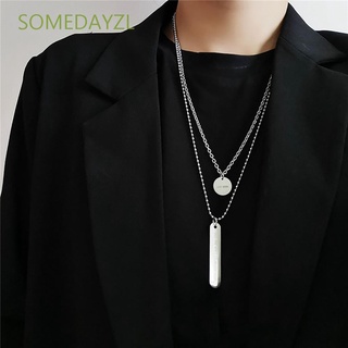 Somedayzl สร้อยคอโซ่ยาวจี้รูปตัวอักษรสไตล์เกาหลีเครื่องประดับแฟชั่นผู้ชาย