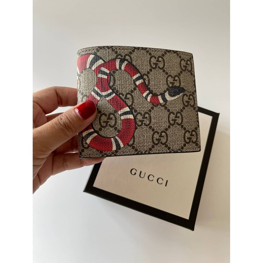 สด-ผ่อน)🎗แท้100% Gucci Kingsnake print GG Supreme wallet | Shopee Thailand