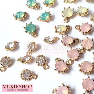 DIY คริสตัลสีพร้อมห่วงห้อย จี้ คริสตัล เพชร จี้ห้อย Mukie shop มุกี้ ช้อป