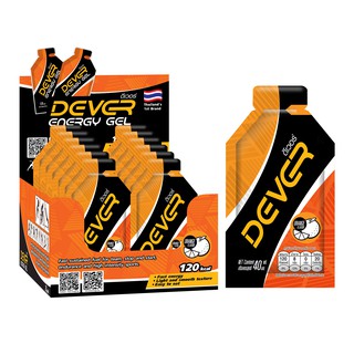 DEVER energy gel (vital source of energy) ดีเวอร์ เจลให้พลังงาน เกลือแร่ สำหรับนักกีฬา นักวิ่ง &gt; 40 ML ส้ม 12 ซอง