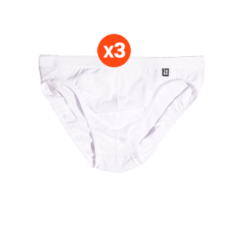 icon (ไอคอน) กางเกงในชาย เนื้อผ้า Cotton ระบายอากาสดี นุ่ม สีขาว สีดำ และเทา แพ็ค 3 ชิ้นสุดคุ้ม - IUB4005