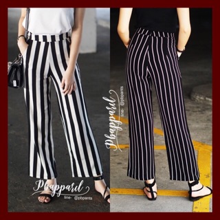 Striped wide leg pants 💕กางเกงลายผ้าฮานาโกะ 38"