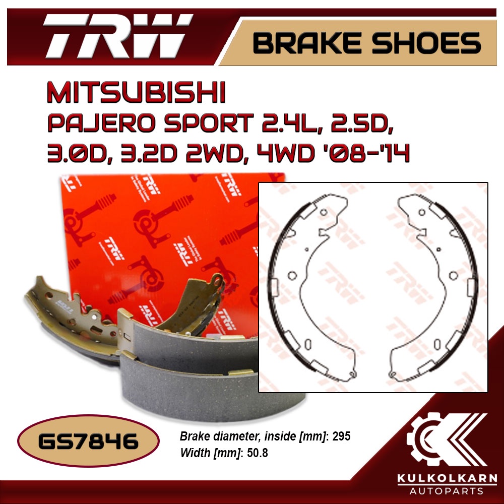 ก้ามเบรคหลัง TRW สำหรับ MITSUBISHI PAJERO SPORT 2.4L, 2.5D, 3.0D, 3.2D 2WD, 4WD '08-'14 (GS7846)