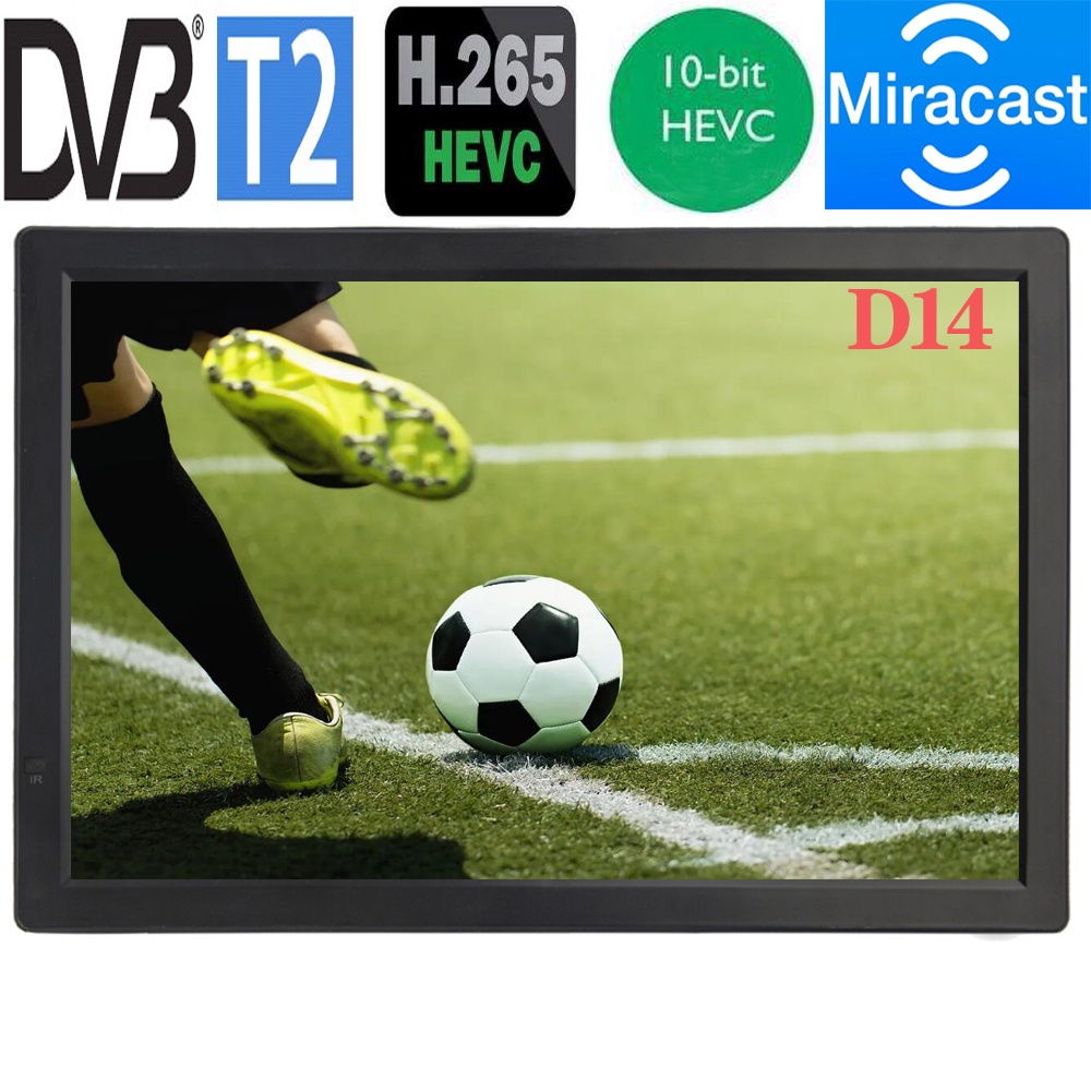 ใหม่ LEADSTAR 14 นิ้วหน้าจอไร้สายแชร์ Miracast แบบพกพา Mini TV พร้อม DVB-T2 Isdbt Digital Tuner Dolb