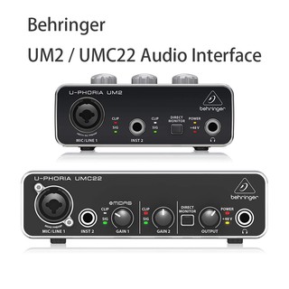 ของแท้ Behringer การ์ดเสียง U-Phoria UM2 UMC22 UMC202HD UMC204HD UMC 404HD USB พร้อมไมโครโฟน 48V Phantom Power