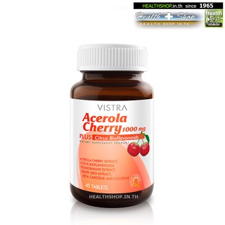 VISTRA Acerola Cherry 1000mg 45tab ( วิสตร้า เชอร์รี่ Bioflavonoids Vitamin C 1000 mg 45 เม็ด )