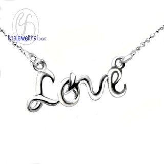 Finejewelthai จี้เงินแท้ จี้รัก LOVE จี้อักษร  พร้อม สร้อยคอ เงินแท้  Love Silver Pendant-L3072_18