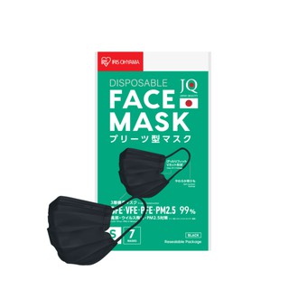 Iris Ohyama Disposable Face Black หน้ากากอนามัย ไอริส โอยามะ สีดำ แบบซอง 7 ชิ้น (เลือกขนาดได้)