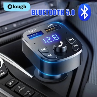 Elough อะแดปเตอร์รับส่งสัญญาณ FM บลูทูธ 5.0 แฮนด์ฟรี ที่ชาร์…