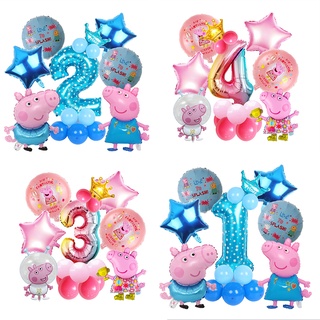 ชุดลูกโป่งฟอยล์ Peppa Pig ของขวัญวันเกิด สําหรับตกแต่งภายใน …