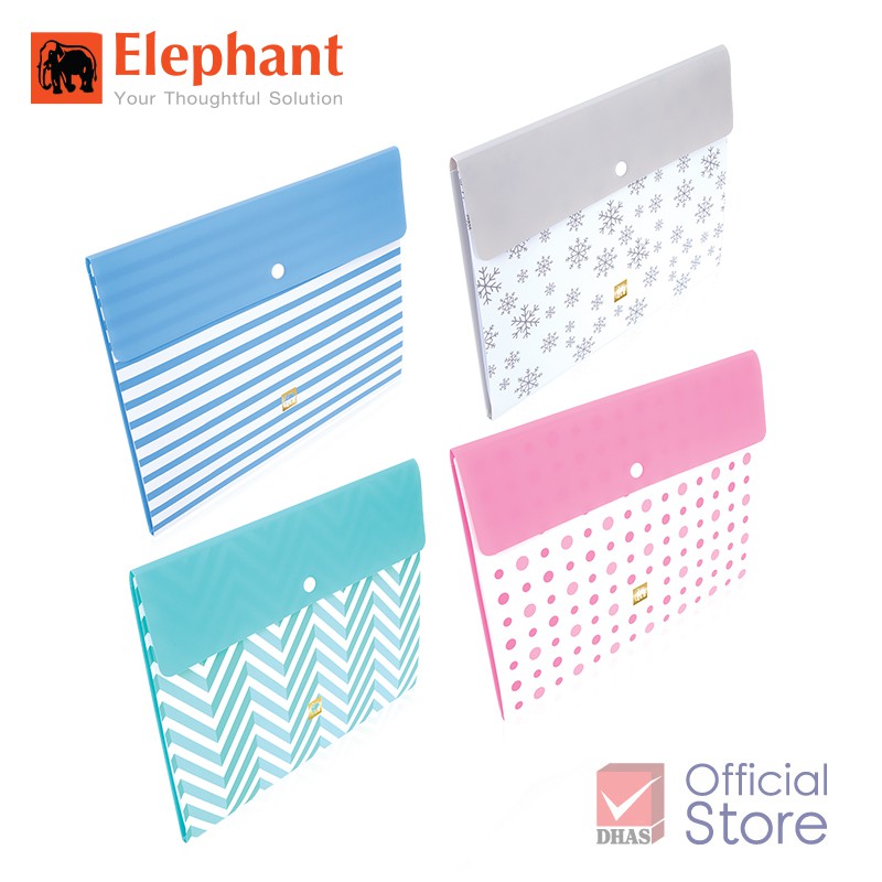 Elephant แฟ้มกระดุมพลาสติก 4ช่อง File Idea F04P จำนวน 1 ชิ้น