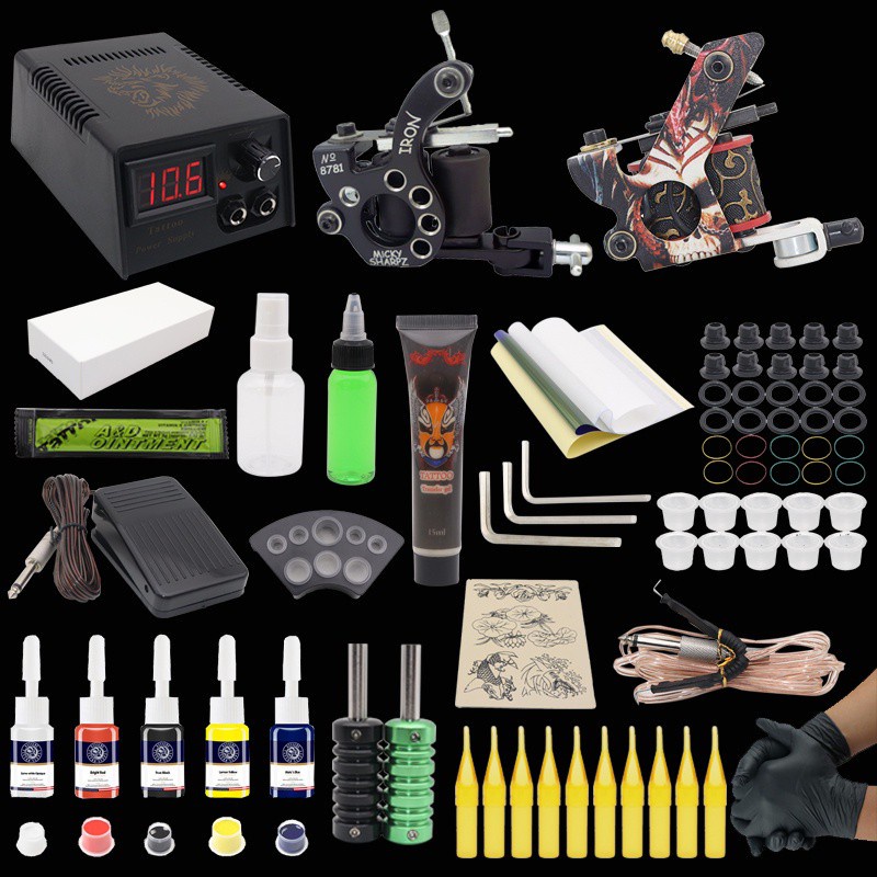 Justgogo Tattoo Short Pen Double Steel Ball Snap Machine Frosted High ...
