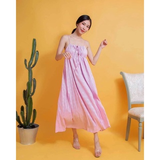 newlooksbkk MYD03 Sayulita Maxi Dress เดรสยาว เนื้อผ้าคอตตอน มีลายลูกไม้อ่อนๆในตัว ทรงสวยมากๆ สามารถใส่ได้ 3-4 แบบ