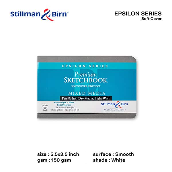 Stillman & Birn Sketchbook Epsilon Softcover 5.5 x 3.5 Landscape (C701351LSBC)/สมุดสเก็ตช์ รุ่น Epsilon ปกอ่อน 5.5 x 3.5
