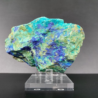 276g อซูไรท์​คริสโซคอลลา ก้อนดิบ (Raw Azurite Chrysocolla) Free Stand