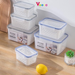 Voova Keranjang Saringan, Pengering Sayur, Keranjang Buah Pengering Sayuran Saringan Serbaguna Kotak Penyimpanan Multifungsi, cuci keranjang filter sayuran, Kulkas dapur