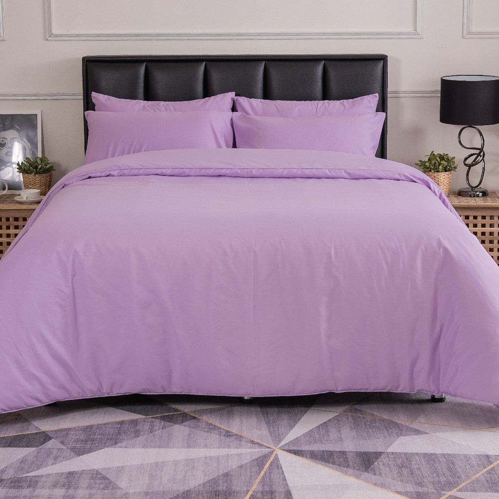 LUCKY mattress ชุดเครื่องนอน ผ้าปูที่นอนพร้อมผ้านวม สีพื้น MicroTouch Pastel Stlye Collection