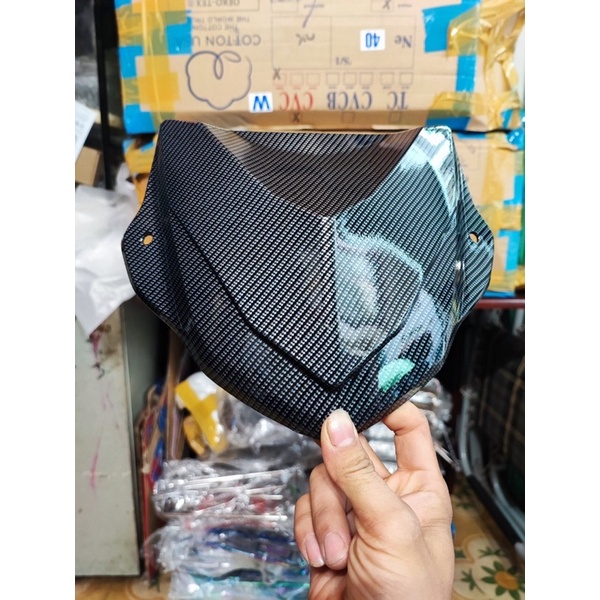 [ภาพจริง] กระจกบังลมสําหรับ Ex 155 Exciter 155 GREAT BLACK vs CARBON