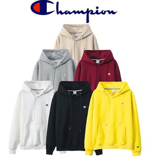 CHAMPION เสื้อกันหนาวมีหมวกผ้าฝ้ายปักลาย Champion