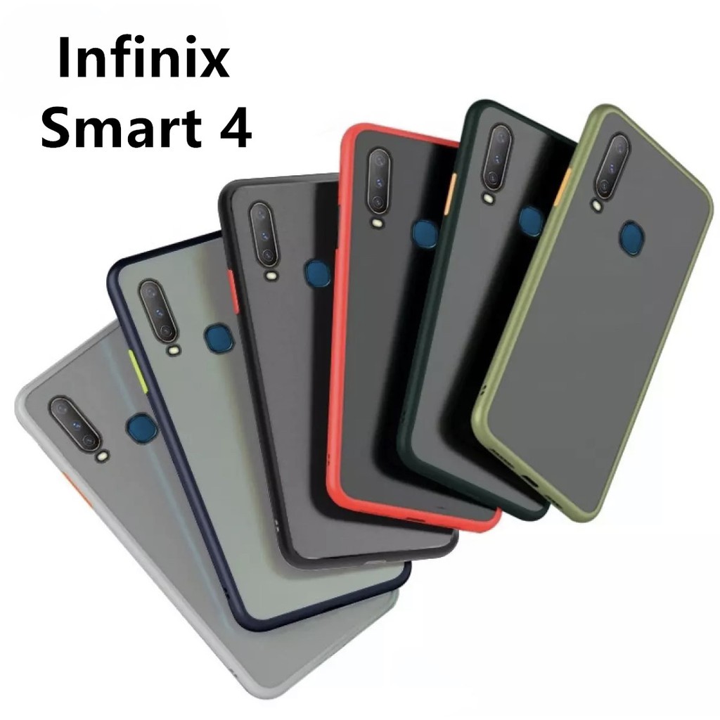 Case Infinix Smart 4 เคสกันกระแทก ปุ่มสีผิวด้าน ขอบนิ่มหลังแข็ง เคสโทรศัพท์ INFINIX SMART 4 พร้อมส่ง [ ส่งจากไทย ]