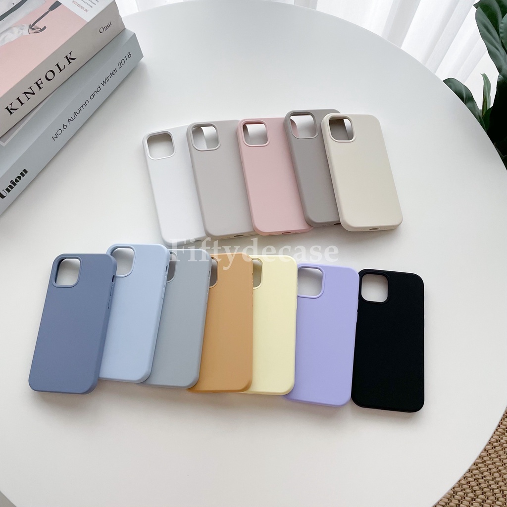 เคสซิลิโคนสีพื้น เคสกำมะหยี่ เคสสีมินิมอล ไม่มีโลโก้ รุ่น 14-14promax (แบบปิดท้าย) พร้อมส่ง !!!