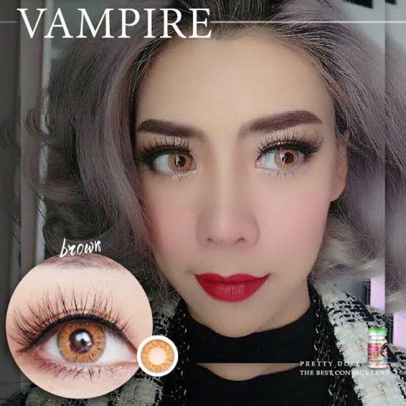 คอนแทคเลนส์ บิ๊กอาย รุ่น  Vampire twilight / Vampire/ Jessi สีเทา/ตาล Gray/Brown มีค่าสายตา (0.00)-(