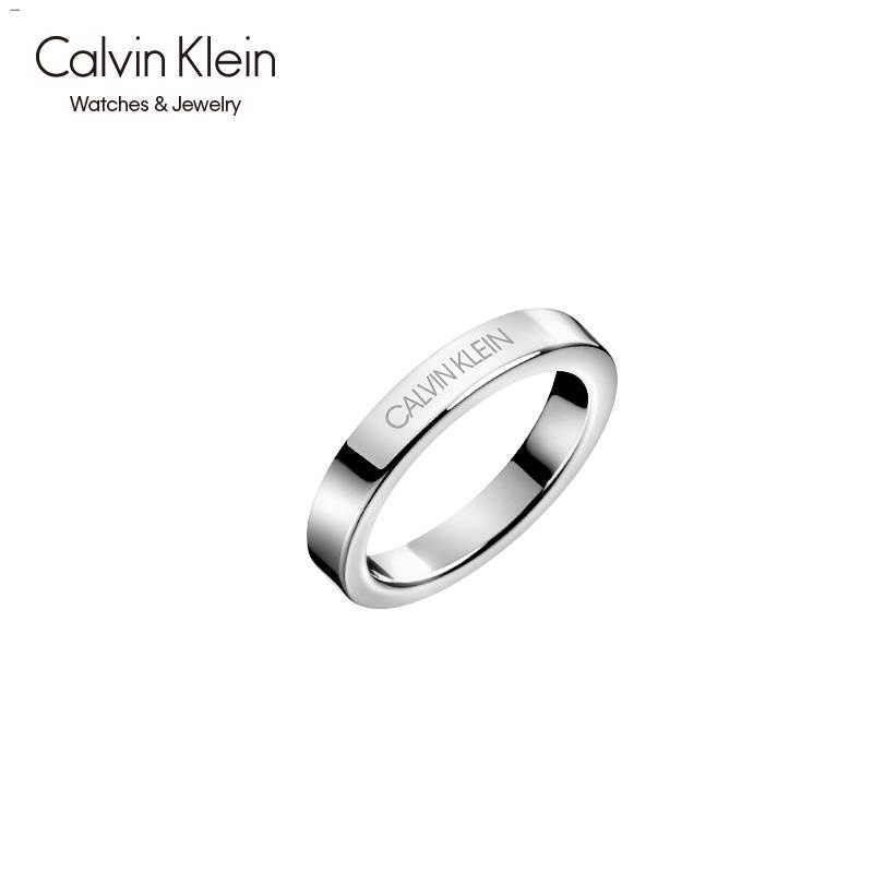 เครื่องประดับสตรี○◇Official|CalvinKlein เครื่องประดับ CK แหวนผู้ชายและผู้หญิงแหวนธรรมดาแหวนคู่หางแหวนของขวัญวันหยุด