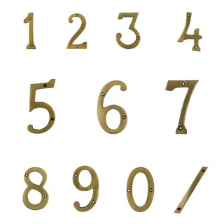 บ้านเลขที่ ตัวเลข เลขที่บ้าน ทองเหลือง รุ่นบาง อาราบิค เลข 0-9 , ทับ/