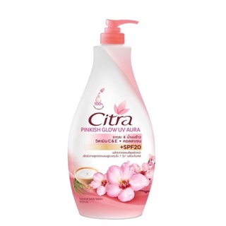 Citra Pinkish Glow UV Aura ซิตร้า พิงค์กิช โกลว์ ยูวี ออร่า สูตรซากุระ&amp;น้ำนมข้าว หัวปั๊ม 370มล.