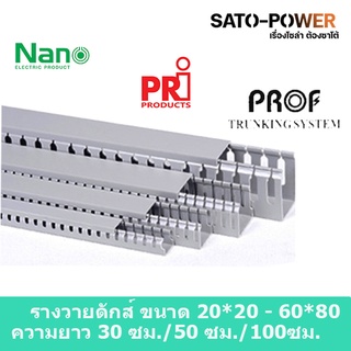 *รางวายดัก NANO WD6040NANO 60x40 ยาว 30ซม. 50ซม. 99ซม. รางเก็บสายไฟ สีเทา รางเก็บสายไฟแบบทึบ รางครอบสายไฟพลาสติก แบบทึบ