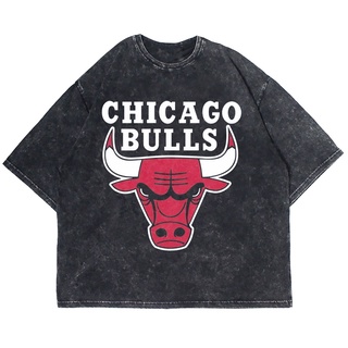 เสื้อยืดแขนสั้น พิมพ์ลาย CHICAGO BULLS WASHING VINTAGE โอเวอร์ไซซ์ (เสื้อยืดซักผ้า)