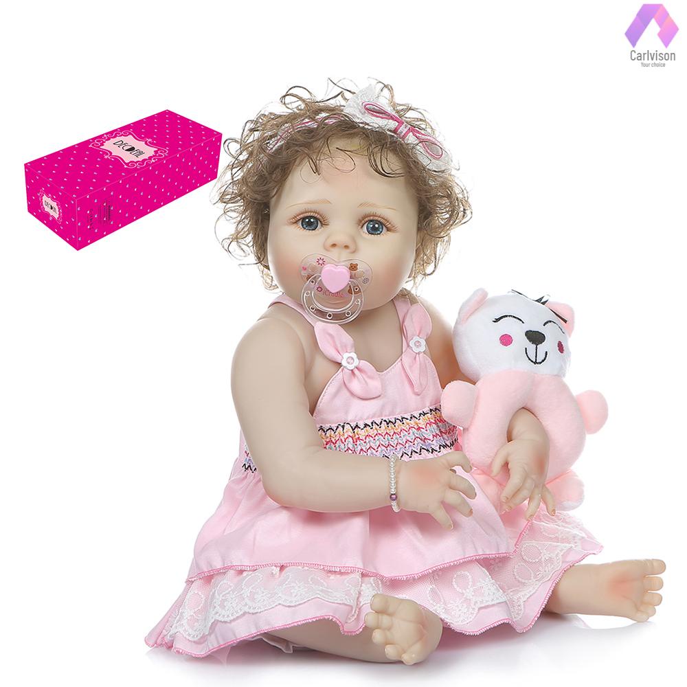 Decdeal Reborn ตุ๊กตาเด็กทารก ซิลิโคน เต็มตัว 22 นิ้ว ตุ๊กตาเด็กเหมือนจริง ตุ๊กตาอาบน้ําน่ารัก ของขวัญวันเกิด พร้อมชุดสีชมพู [มาใหม่!!]