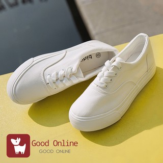 Good Online รุ่นS007 รองเท้าผ้าใบขาวล้วน