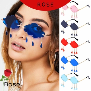 Rose แว่นกันแดดแฟชั่น Uv400 รูปก้อนเมฆหลากสีสําหรับผู้ชายและผู้หญิง