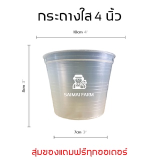 กระถางใส พลาสติก สำหรับเพาะต้นไม้  ทรงกลม สีดำ 4 นิ้ว | Colored plastic pots for planting, round, black, 4 inches.