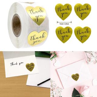 500 ชิ้น 1 นิ้ว golden love heart thank you สติ๊กเกอร์ diy สําหรับติดตกแต่งงานปาร์ตี้