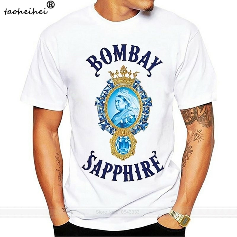 เสื้อยืดวินเทจเสื้อยืด ผ้าฝ้าย พิมพ์ลายกราฟิก Bombay Sapphire Gin แฟชั่นฤดูร้อน สําหรับผู้ชายS-4XL