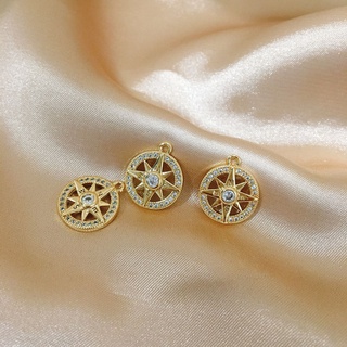 จี้เพทาย ชุบทอง 18K ทรงกลม DIY อุปกรณ์เสริม